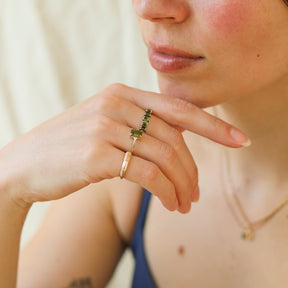 Sam Square Tourmaline Diamond ring | 9K