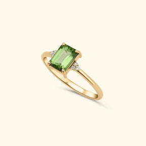 Sam Square Tourmaline Diamond ring | 9K